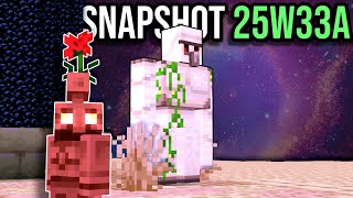 Vibrant Visuals in Java! - End Flares, Chat Drafts, Golem Interactions - Minecraft Snapshot 25w33a