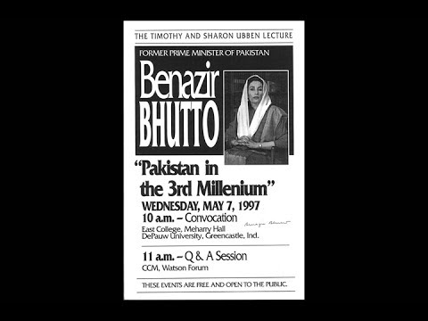 May 7, 1997 - Benazir Bhutto Ubben Lecture at DePauw University (Complete)