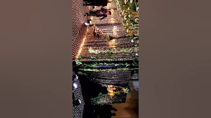 new trending lighting and green flower mixed wedding Entrance work in awesome in sk Decor And Event