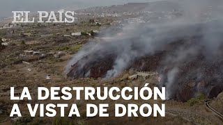 La destrucción del volcán de LA PALMA, a vista de DRON