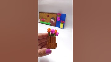 flower pot with clay😍 #diy #short #short #flowers #art #craft #cardboard #homedecor #clay #youtube