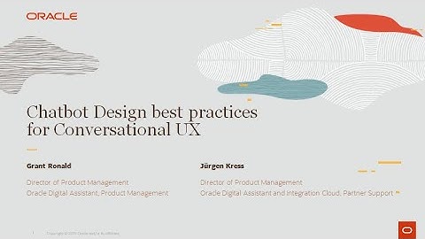 Chatbot Design best practices for Conversational UX PaaS Partner Community Webcast