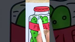 Let's Color the Pickles 🥒 Bold and easy! #shorts #fyp #art #pickle #snacks #relaxing