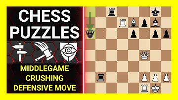 Chess Puzzles to Practice. Themes: Middlegame, Crushing, Defensive move. Learn Chess