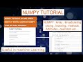 Basics of python Numpy tutorial