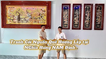 Tranh đồng đỏ cội nguổn quê hương + thuận buồm xuôi gió + tứ quý lắp đặt tại Nghĩa Hưng Nam Định .