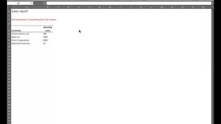 Converting text into values in Microsoft Excel