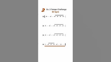 Rhythm Exercises Tempo Challenge 3 60 bpm 80 bpm 100 bpm 120 bpm 150 bpm #learnmusic #challenge