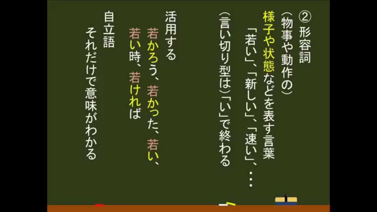 国語 文法 用言 動詞 形容詞 形容動詞 オンライン無料塾 ターンナップ Youtube