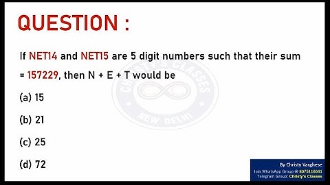 A question on Sum of two numbers | CSIR-NET JUNE 2017 | General Aptitude | July Mary Mathew