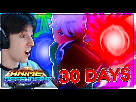 Spending 30 DAYS In Anime Defenders To Become Overpowered