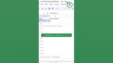 SEQUENCE Function With COUNTA Formula In Excel Tips & Tricks #exceltutorial #exceltech #viral