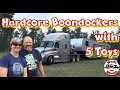  hardcore boondockers with 5 toys  boondocking full time with 4 motorcycles and an atv t