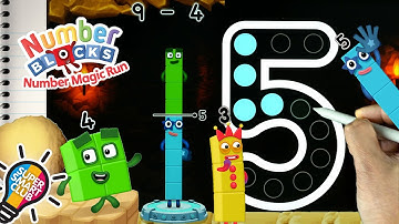 Numberblocks Counting, Adding, Subtracting & Writing Numbers Magic Run Cave!