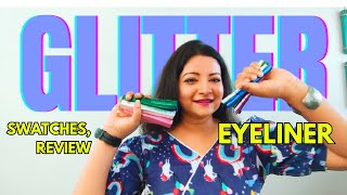 Best Sparkle Shimmer Liquid Eyeliner Swatches & Review | Khushi NotOnlyMakeup