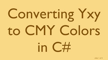 Converting Yxy to CMY Colors in C#