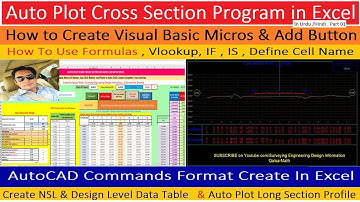 Auto Plot Cross Section Format Create in Excel & Visual Basic to Auto Cad.Part#01