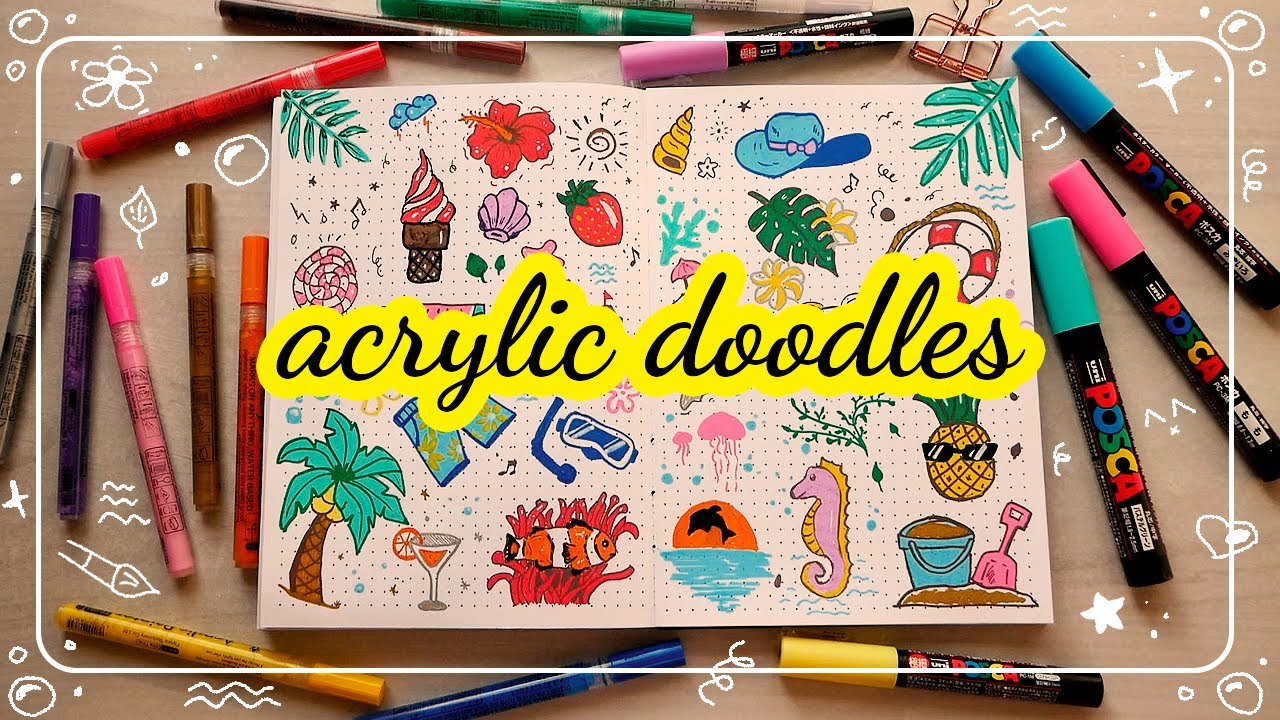 🎨Painting ideas for Summer - Acrylic marker doodles