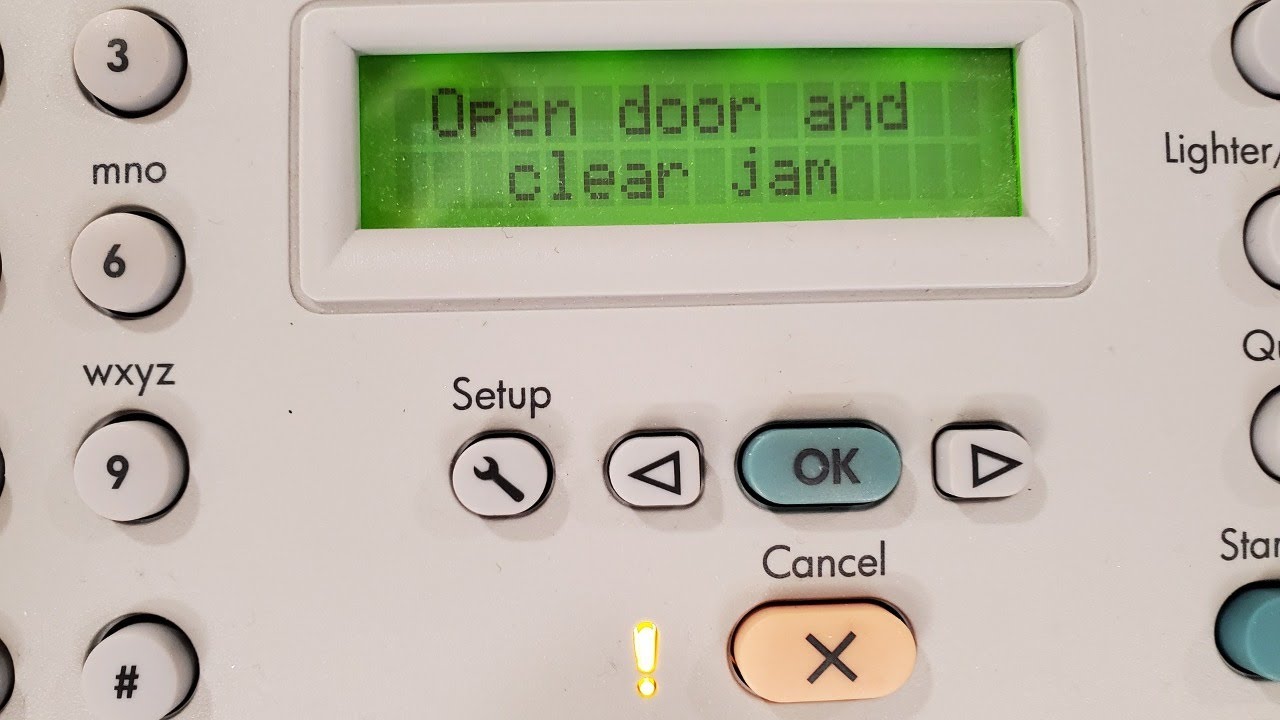 How to clear an invisible paper jam on HP M1319f laser printer - YouTube