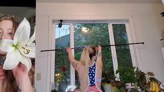Cleaning video hanging curtains dancing 