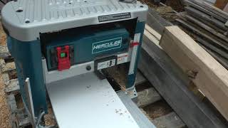 Hercules 12" X 1/2"  table planer uneven board Jointer MDF Table Review Test