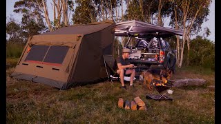 4X4 CAMPING with my GERMAN SHEPHERD DOG [ASMR, Truck Camping, Prawn Linguine, Silent vlog]