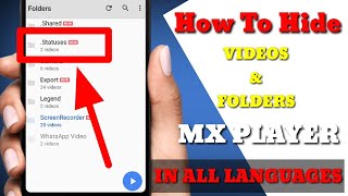 How To Hide Videos & Folders In Mx Player l In All Languages screenshot 3