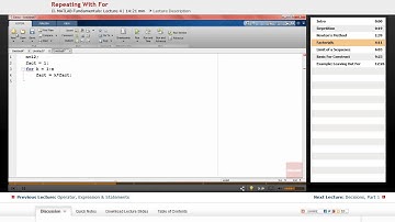 "Repeating With For" | MATLAB with Educator.com