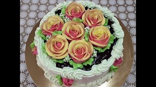картинка: Торт с большими розами(Cake with big roses)