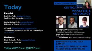 The Need for Critical Policy Analysis & Advocacy