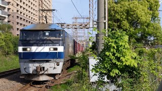 【吹田桃代走隅田川シャトル】JR貨物 EF210-168号機+コキ20B 新A205仕業[77レ] 隅田川行 小田栄駅通過！[2023.04.28(金)]