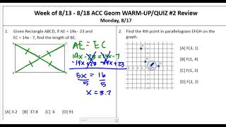 ACC Geom Quiz 2 REVIEW Video