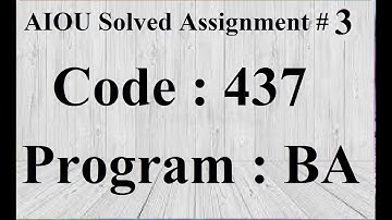 AIOU Code 437 Solved Assignment No 3 Spring 2023 | Baloch Academy