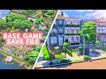 MUST HAVE sims 4 BASE GAME save file that fixes EVERYTHING &amp; has amazing fun lots to visit!