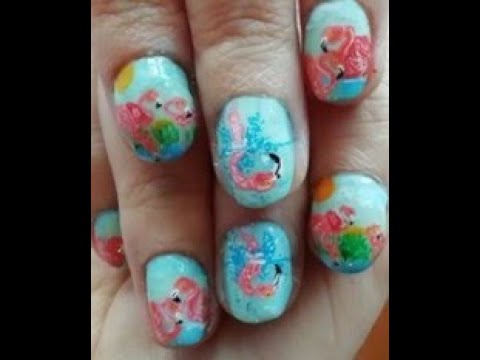 Sweet flamingos nails