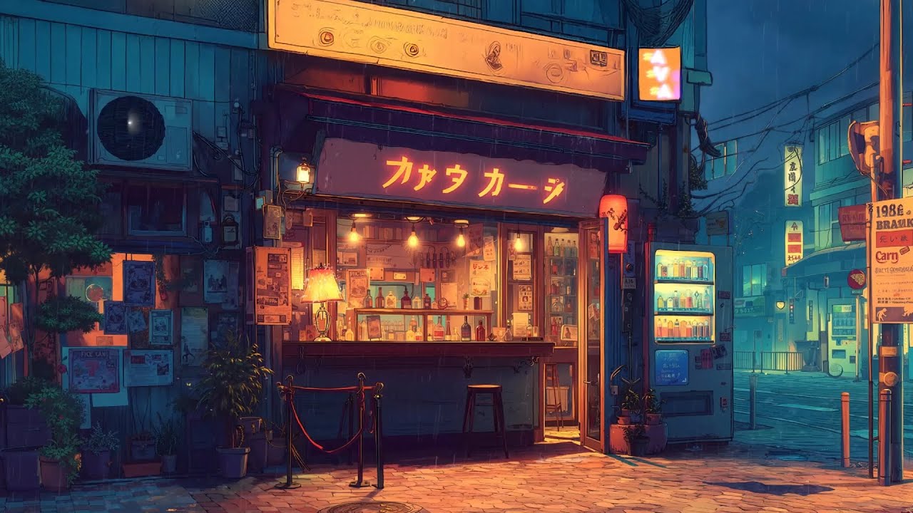 1990s Old Town 📻 Rainy Night for Sleep 🏙️ Nostalgic Lofi Beats to Relax & Stress Relief