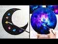 Space Painting. Galaxy Theme. Easy Acrylic Painting Ideas For Beginners