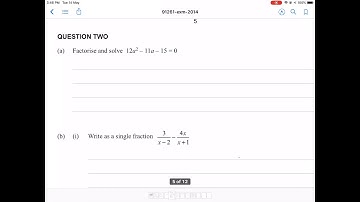 2014 NCEA Level 2 algebra exam walkthrough QUESTION TWO