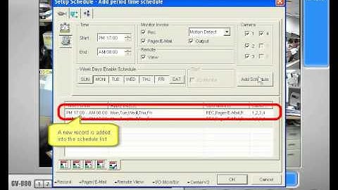 GeoVision Main System   Modified Scheduled Recording