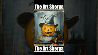 Jack-o’-lantern pumpkin acrylic painting #art #painting #theartsherpa #shorts