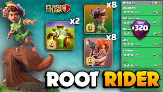 +320 EASILY Get 3 Stars🔴ROOT RIDER Spam Overgrowth Spells🔴TH16 Attack Strategy🔴Clash Of Clans