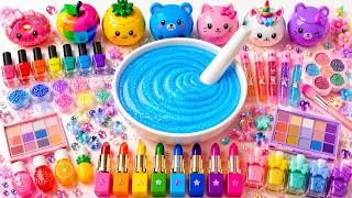 Satisfying Slime ASMR 🌈 DIY How to Make Rainbow Glossy Slime with Makeup Suncream Glitter #560