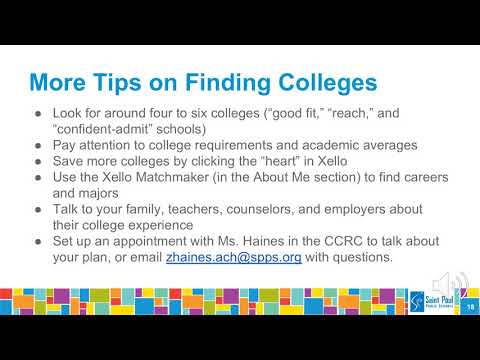 Xello College Search Lesson