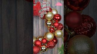 DIY Christmas Decorations How To Make Christmas Wreath with Balls and Wire Hanger #DIY #Short