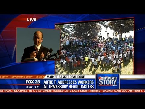 Arthur T. Demoulas gives speech thanking Market Basket employees