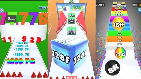 Jelly Run 2048 vs Number Ball 3D Merge Games vs Number Run Race 3 in one Gameplay  #ballgamezone