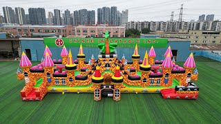 Giant Inflatable Dragon Castle - Ultimate Fantasy Playland For Kids Chinee Inflatables T6-383