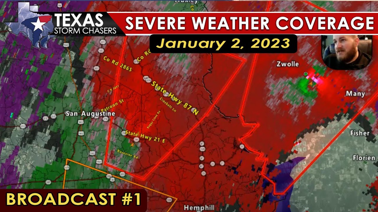 January 2, 2023 LIVE Texas Tornado Coverage (Piney Woods) {D} - YouTube