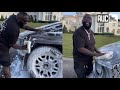 Rick Ross Hand Washes His Cybertruck Getting Ready For Boosie To Pull Up To His Car Show