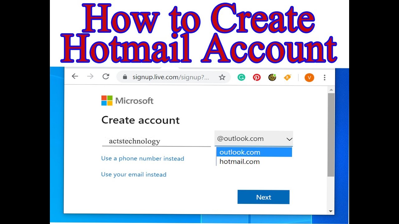 how to create hotmail account YouTube